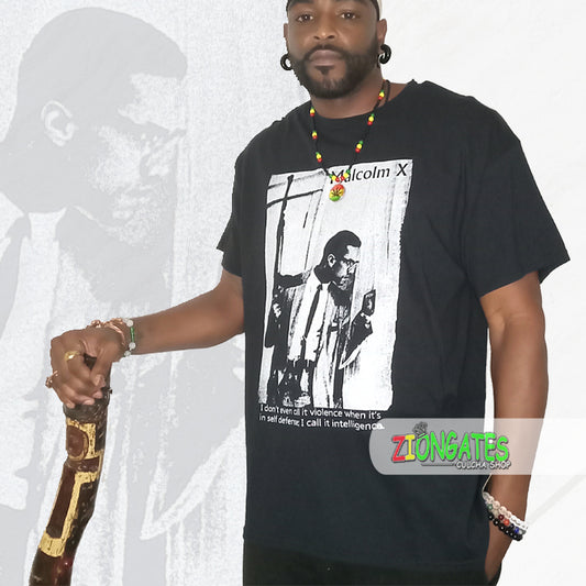 Men's Malcolm X Self Defense Tee Shirt - Black