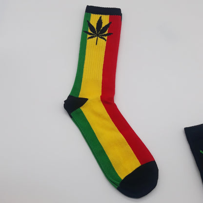 Rasta Socks - Lion of Judah - Ankh - 420 - Ganja Leaf - ETHIOPIA