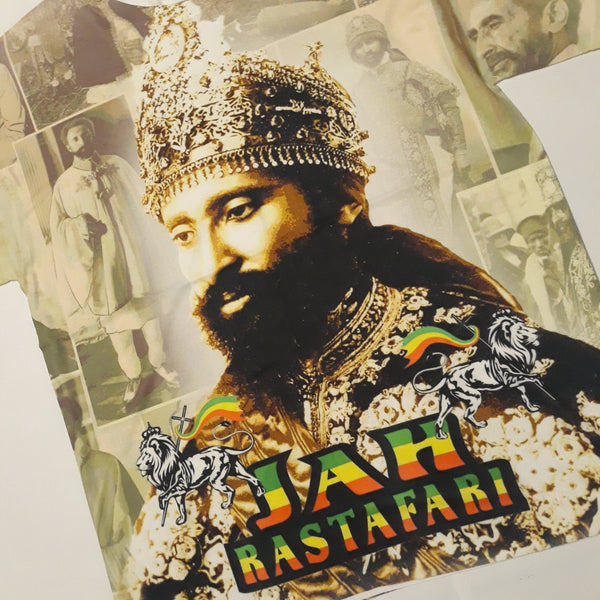 MENS Sublimation Shirt - Haile Selassie - Jah Rastafari Tee Shirt