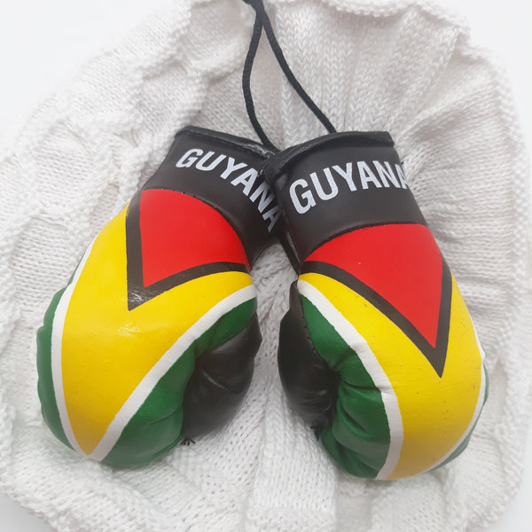 Small Caribbean flag boxing gloves for car