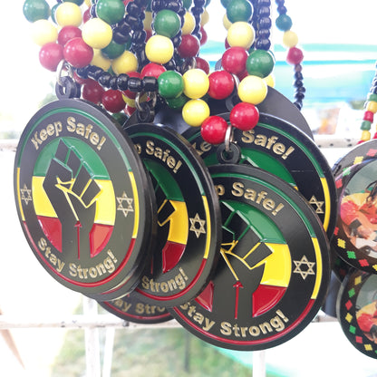 Red Yellow Green Africa Necklaces Metal - Rasta Beaded Chain