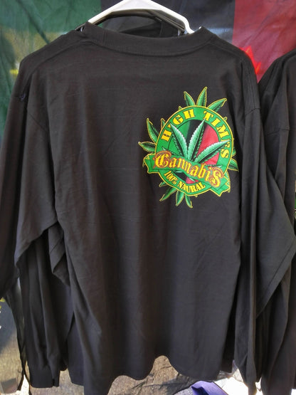 MENS Rasta Long Sleeve T Shirt - Cannabis