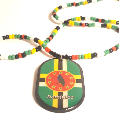 caribbean flag beaded necklaces - Haiti - St Vincent - Guyana - Trinidad - Antigua - ST Kitts - Panama - Dominica - Virgin Island - Jamaica