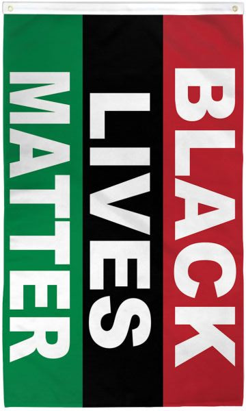 Large 3x5 Red Black and Green Black Lives Matter - Liberation Flag - Pan African Banner - RBG