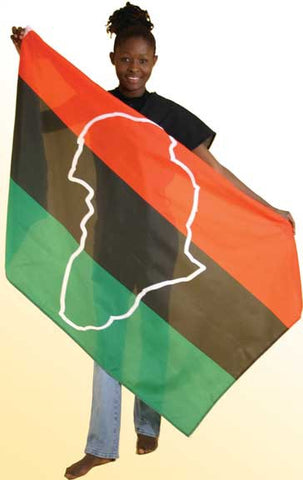 Large 3x5 Red Black and Green Flag with Map of Africa - RBG - Pan African - Liberation Flag