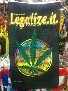 Large 3x5 420 Ganja Flag - Legalize it Black