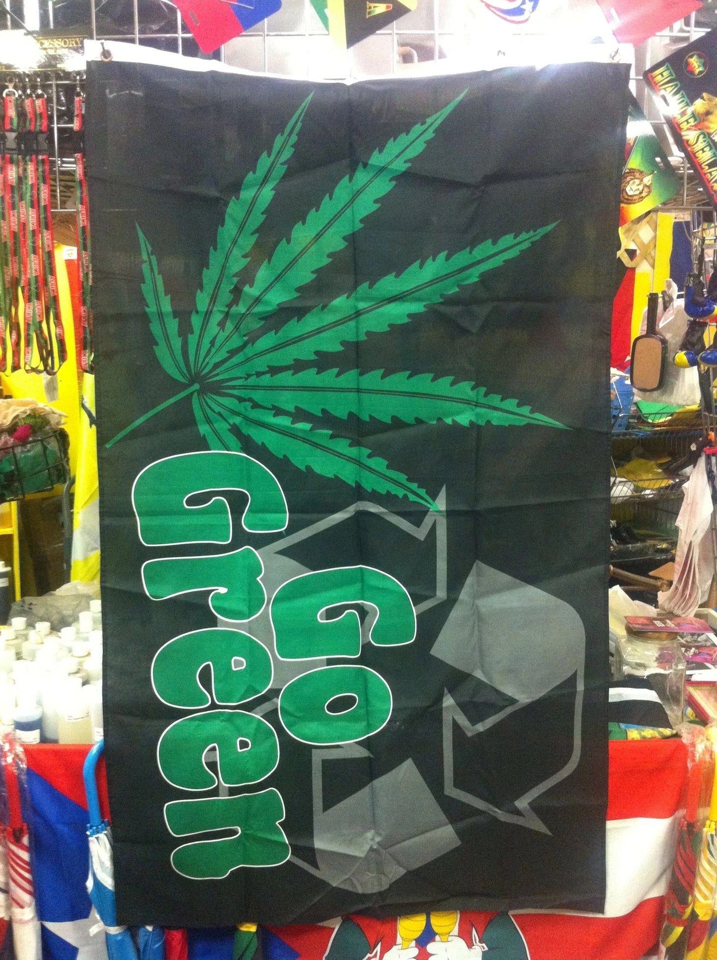 Large 3x5 feet 420 Ganja Flag - Go Green