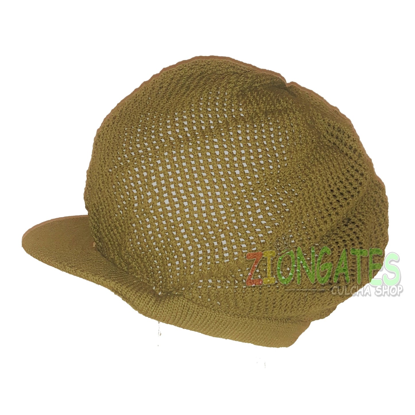 rh035-1 large BEIGE MESH Rastafarian Crown AKA rasta hats tams dread locks cap