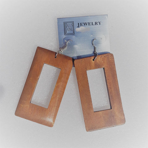 Rectangle wooden earrings