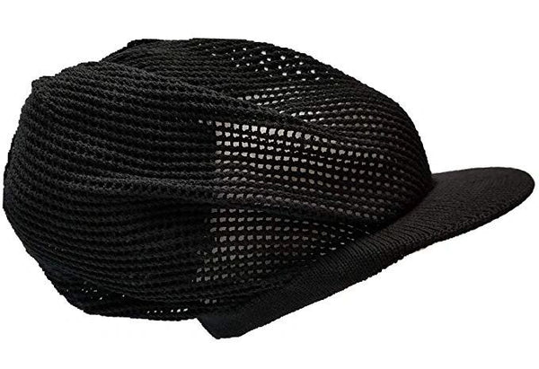 Large BLACK MESH Rastafarian Crown AKA Rasta hats tams dread locks cap RH035-2