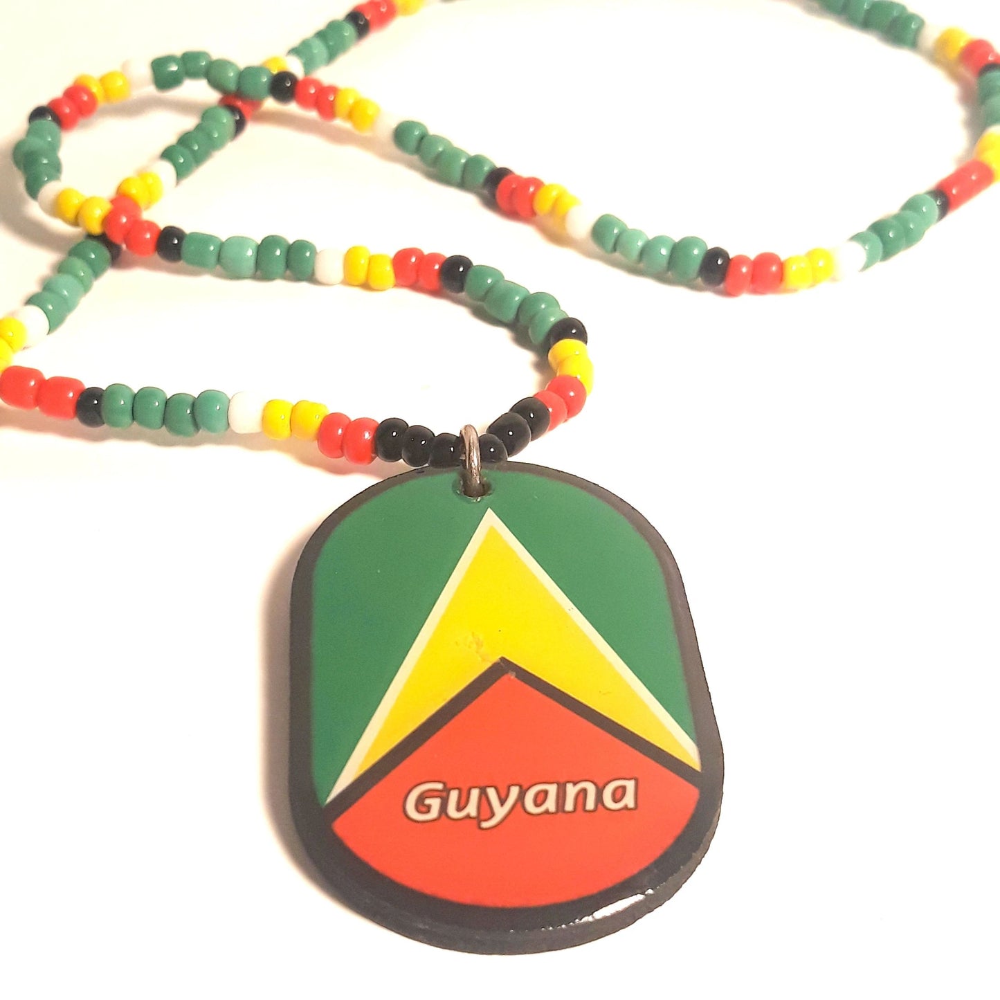 caribbean flag beaded necklaces - Haiti - St Vincent - Guyana - Trinidad - Antigua - ST Kitts - Panama - Dominica - Virgin Island - Jamaica