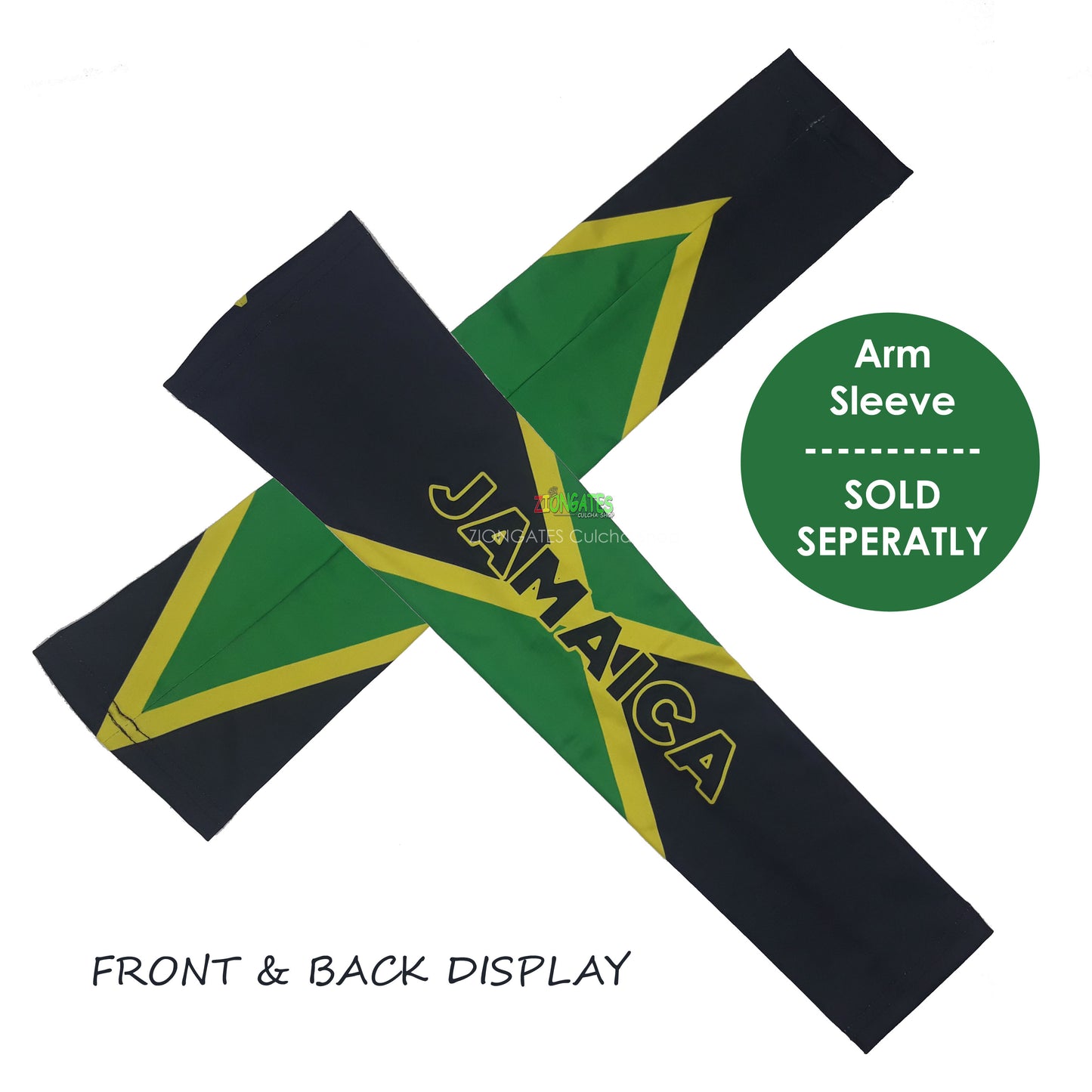 Spandex Flag Arm sleeves - Carnival -  j'ouvert - Caribbean island Sleeves - Fete Arm Sleeve - JAMAICA