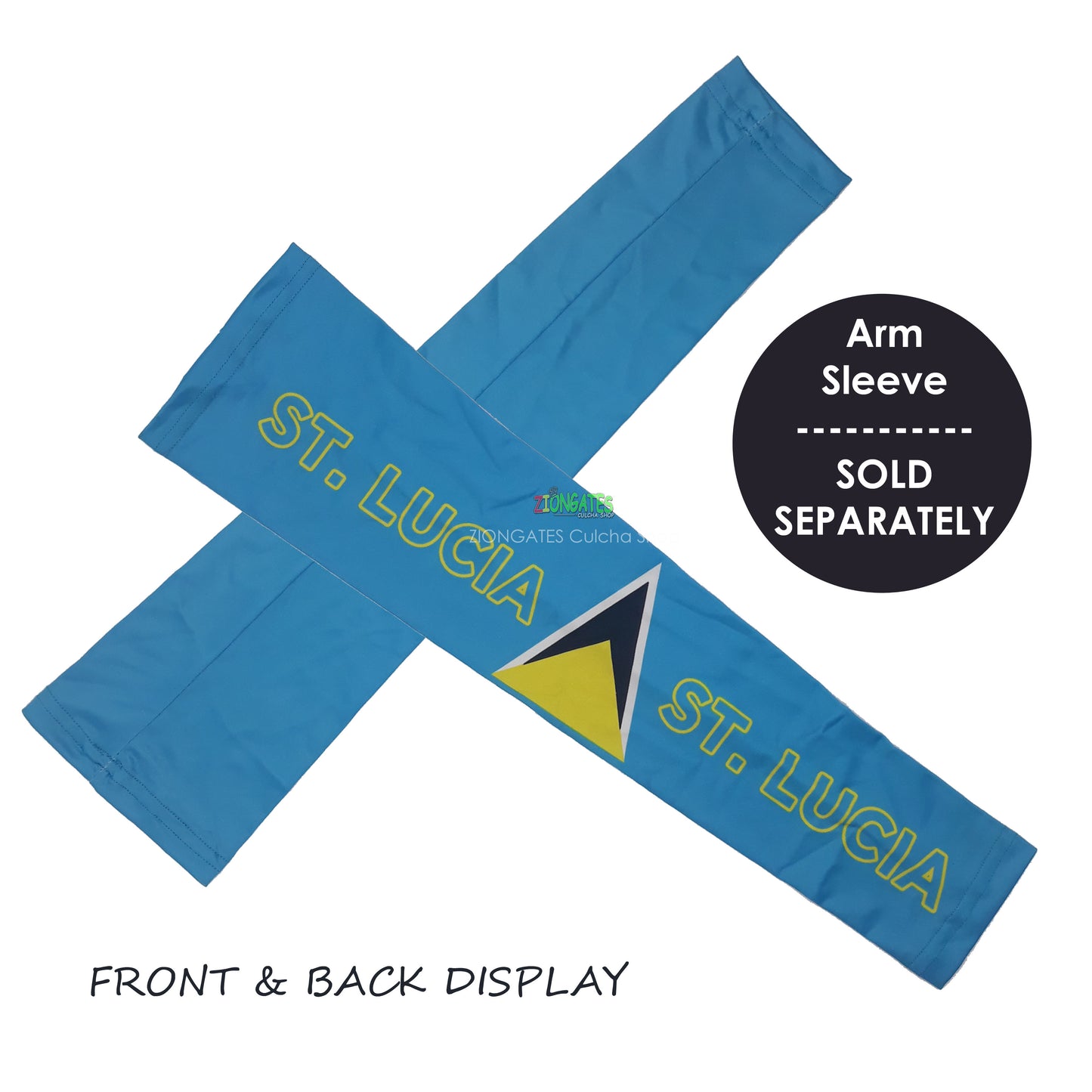 Spandex Flag Arm sleeves - Carnival -  j'ouvert - Caribbean island Sleeves - Fete Arm Sleeve - ST LUCIA