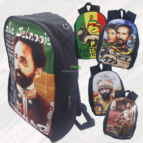 Haile Selassie back packs - Sublimation Bags - Jah Rastafari