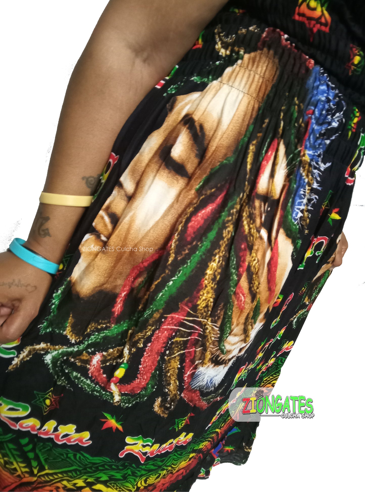 Women's Bob Marley long Black sun dress - Halter Top - Summer Dress - Bob face and Lion