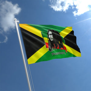 Large 3x5 Bob Marley Freedom flag - Tapestry - Jamaica