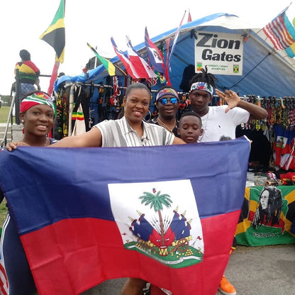 Large 3ft x 5ft caribbean flags - Haiti - Belize - Haiti - Barbados - Virgin Island - Antigua - Dominica - Dominican Republic - Grenada