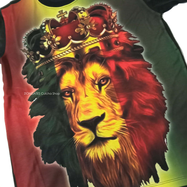 MENS Sublimation Shirt - Lion Crown - Rasta