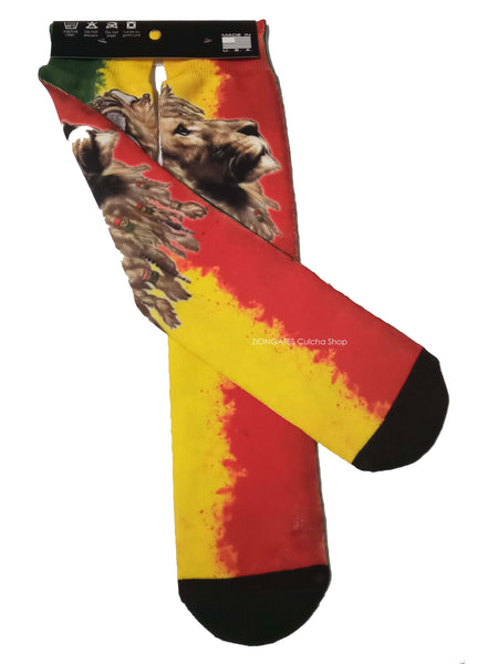 Rasta Socks - Lion with headphones