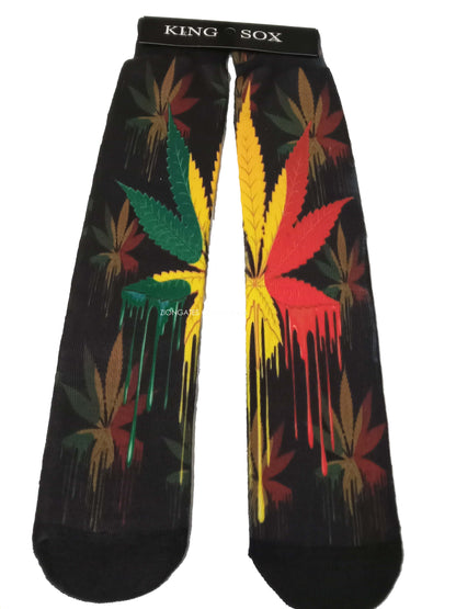 Rasta Socks - 420 - Ganja Leaf