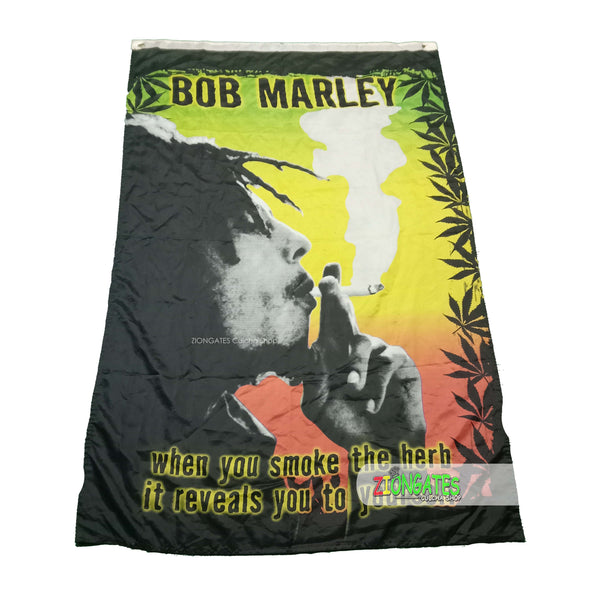 Large 3x5 Bob Marley Smoke the Herb Flag - Tapestry - 420