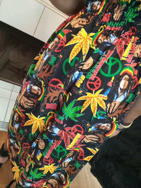 Women's Bob Marley Black sun dress with shoulder straps - Summer Dress