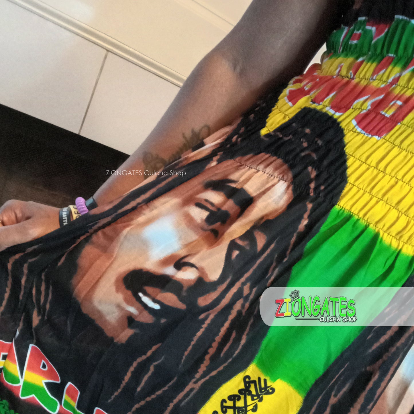 Women's Bob Marley sun dress with shoulder straps - Summer Dress - Rasta