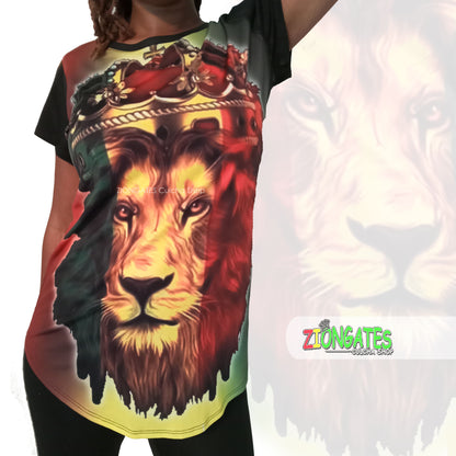 WOMENS Sublimation Shirt - Lion Crown - Rasta