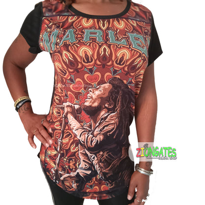 WOMENS Bob Marley Retro - Stretch SHIRT