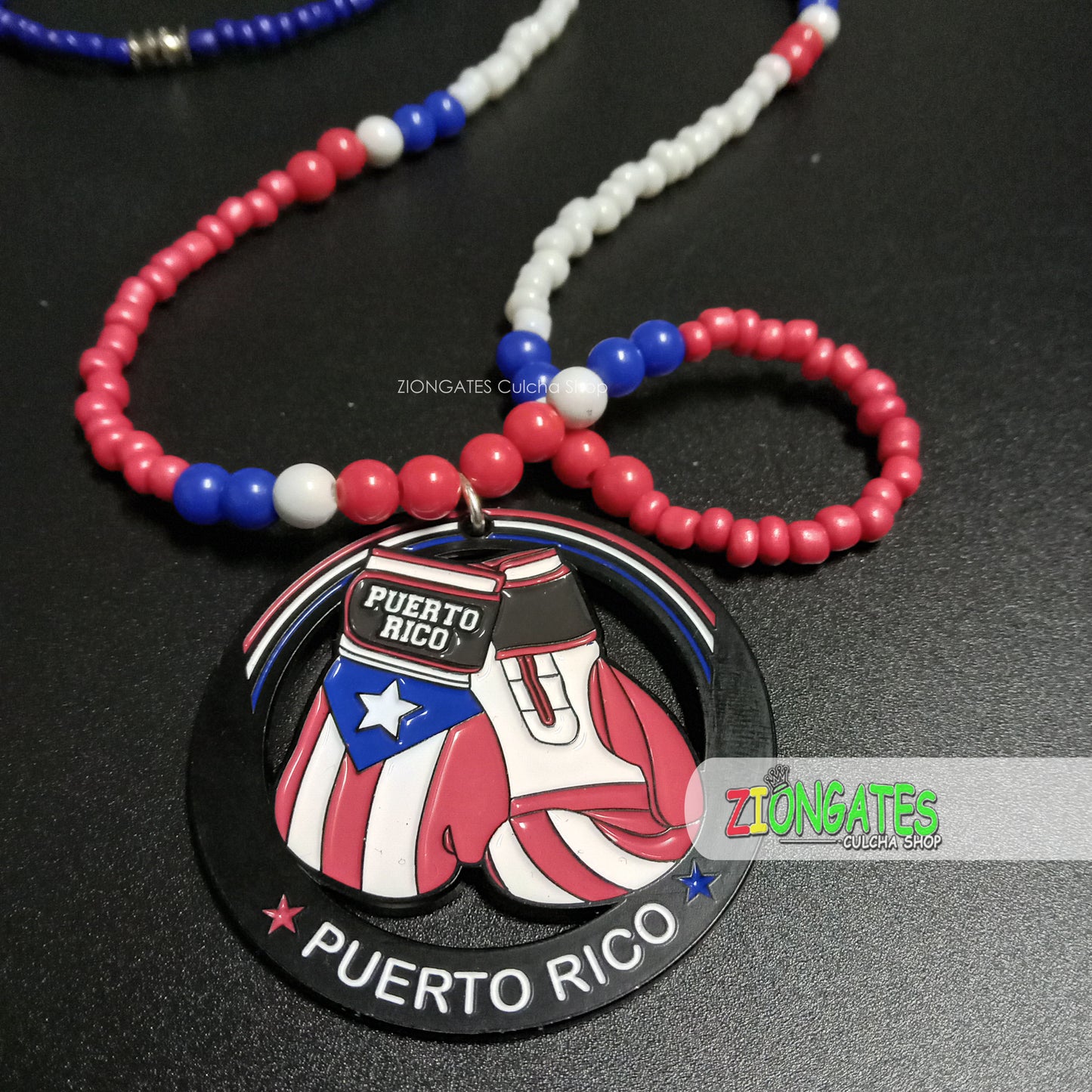 Puerto Rico Metal Necklaces - Beaded Chain