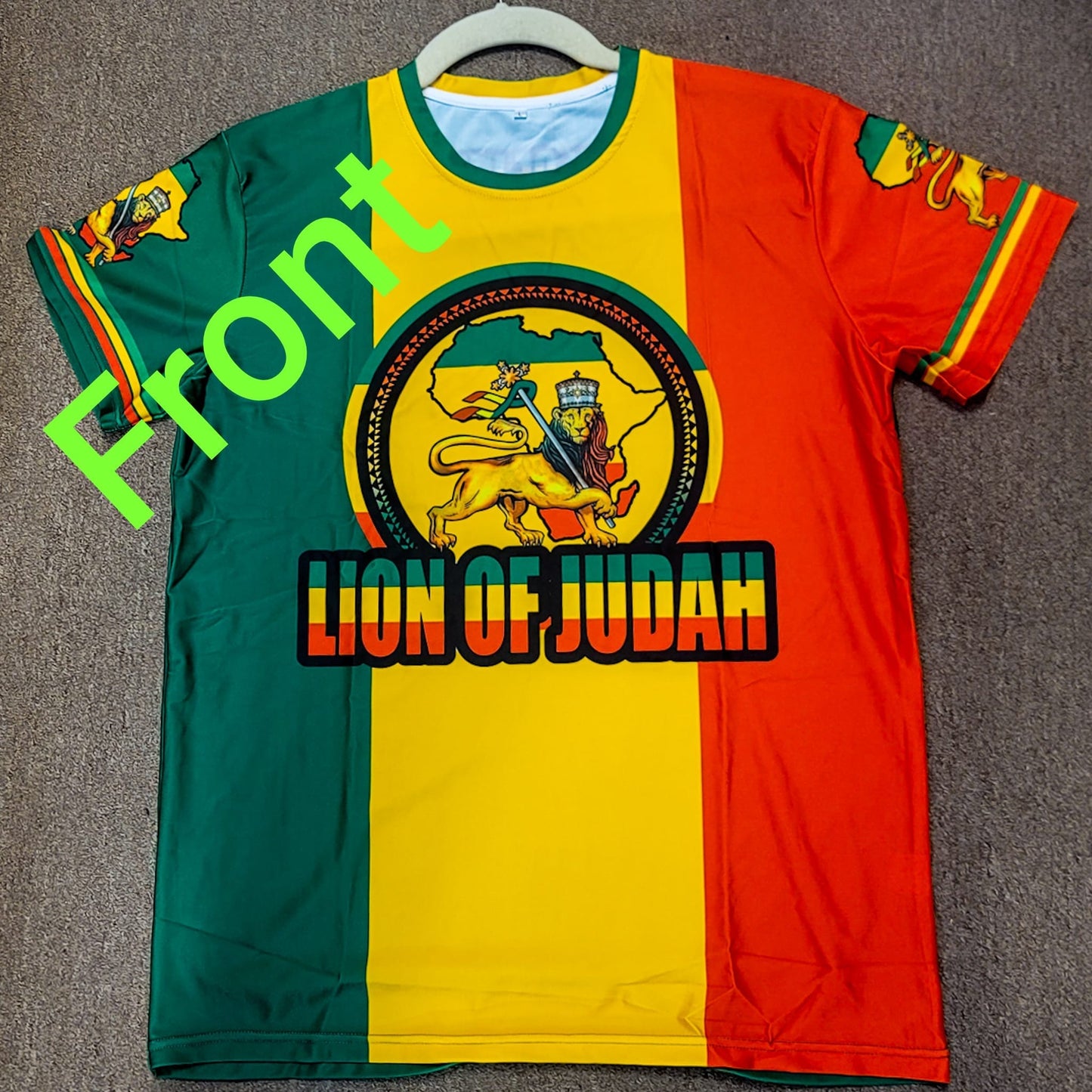 Lion of Judah Jersey - Caribbean Flag Shirts - Rasta - Ethiopia