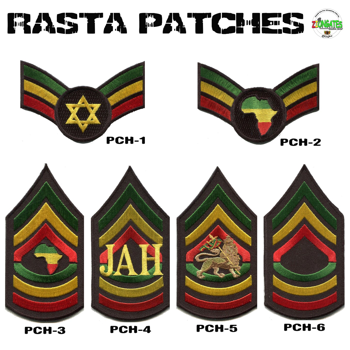 Sargent patch - Lion of Judah - Rasta patch