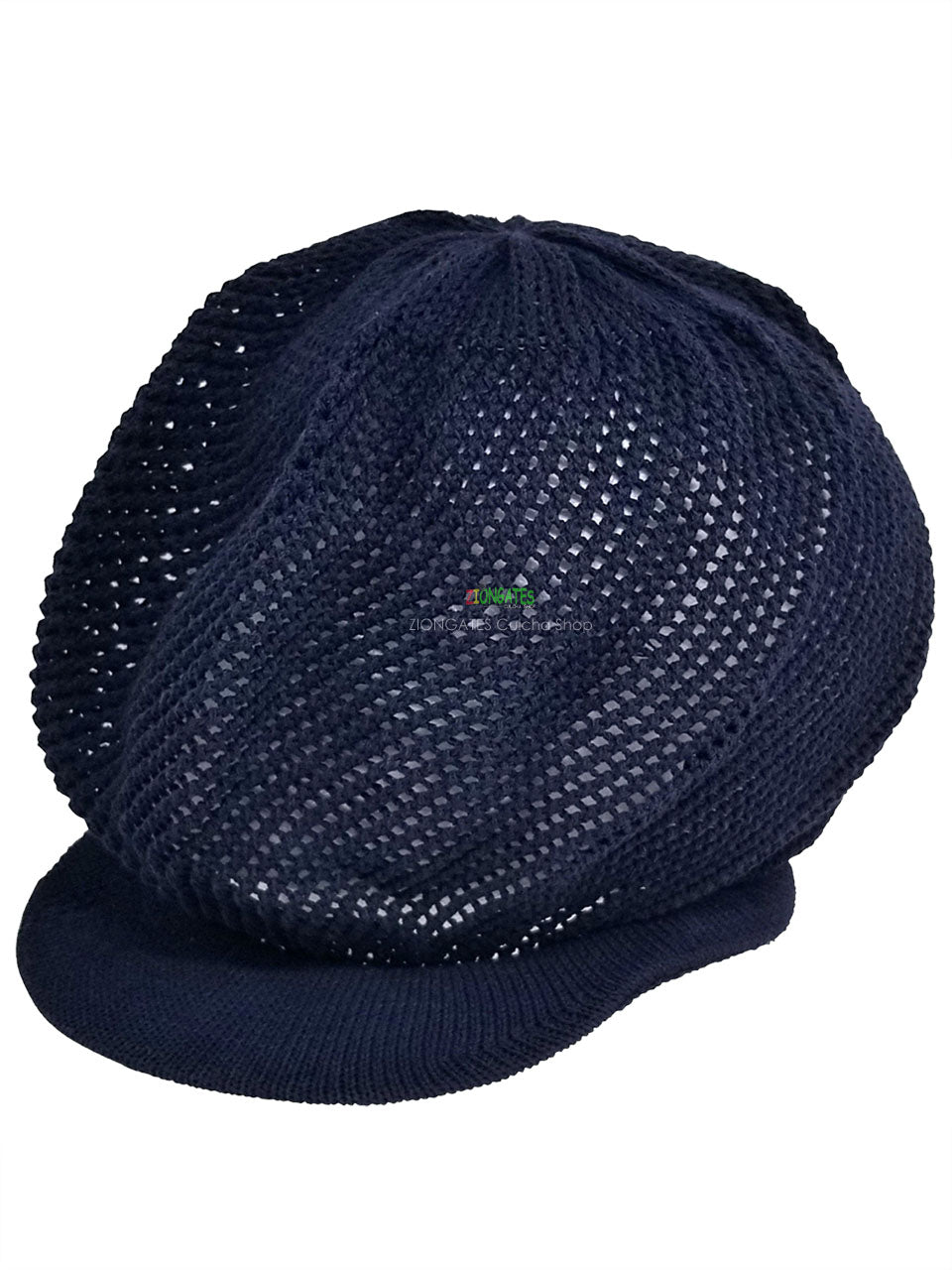 RH035-11 Large Blue MESH crown Rastafarian Crown AKA rasta hats tams dread locks cap