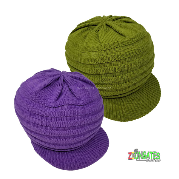 Small RASTA hats small for dreadlocks - Purple - Light Olive RH018
