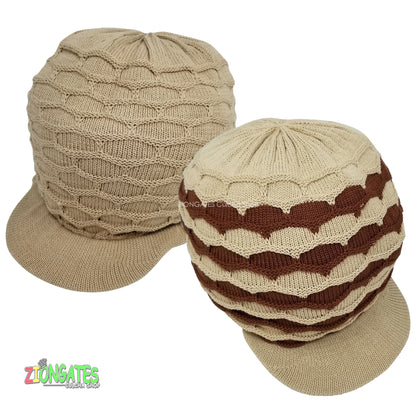 RH020-5 Large Beige Rastafarian Crowns AKA rasta hats tams dread locks cap