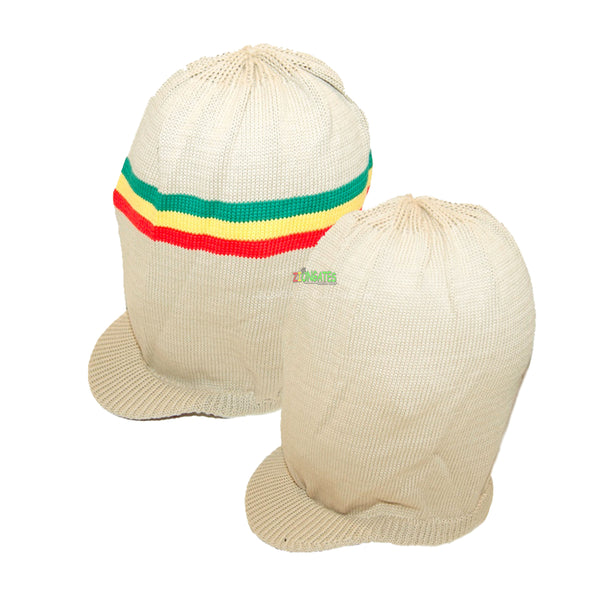RH055-7 XLarge Beige Rastafarian Crown - rasta hats - tams - dread caps