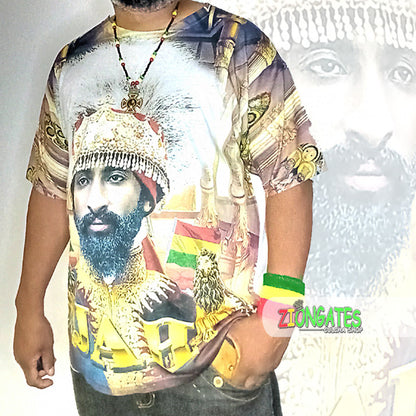 MENS Sublimation Shirt - Haile Selassie - Jah Rastafari Tee Shirt