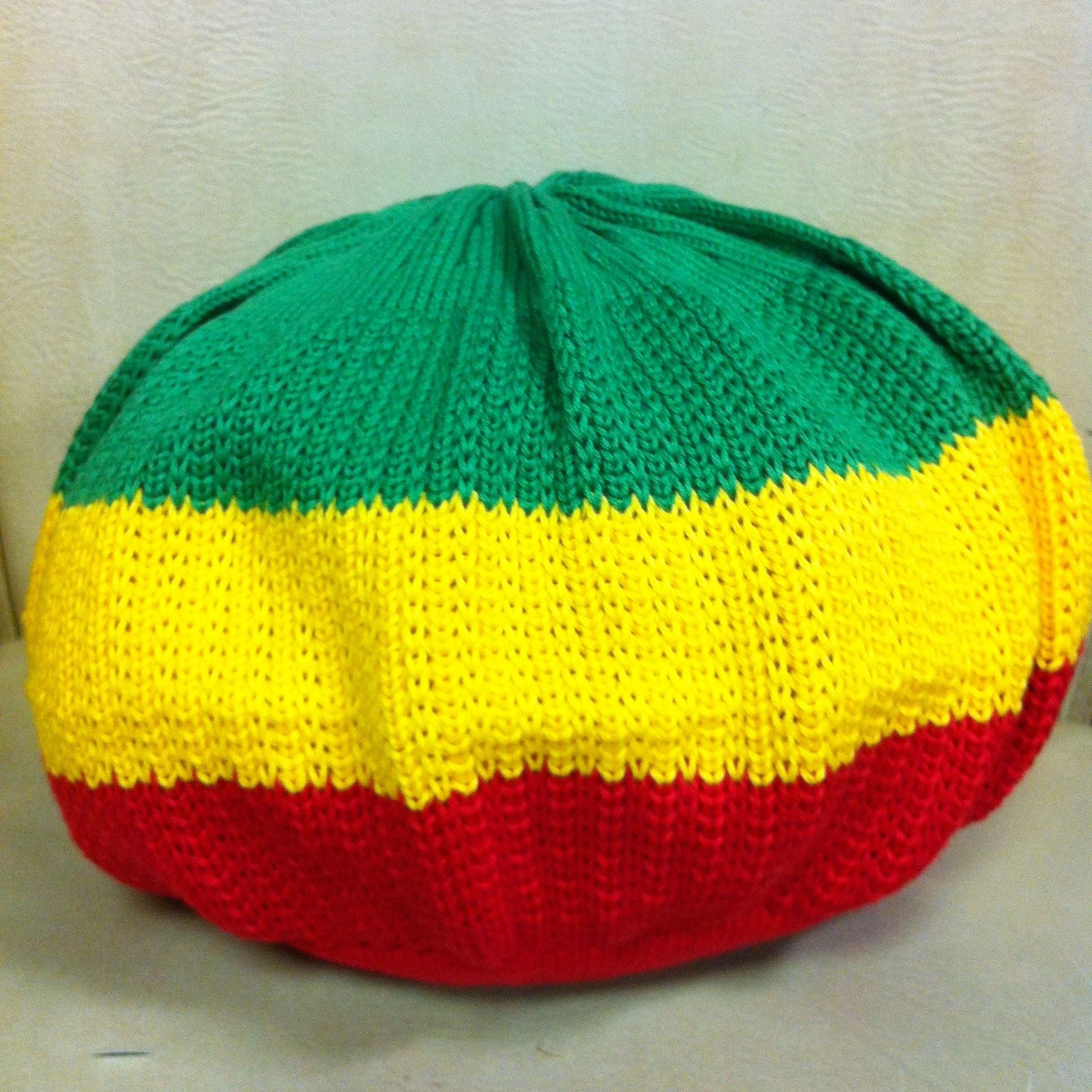 RH005-RYG Medium Rastafarian Crown - rasta hats tams dread locks cap