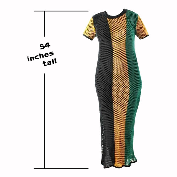 Womens Jamaica mesh Dress - Fishnet beach cover up
