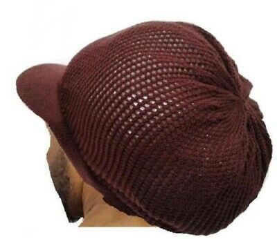 rh035-6 Large BROWN MESH Rastafarian Crown AKA rasta hats tams dread locks cap