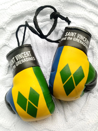 Small Caribbean flag boxing gloves for car