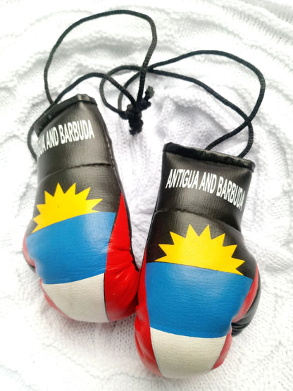 Small Caribbean flag boxing gloves for car