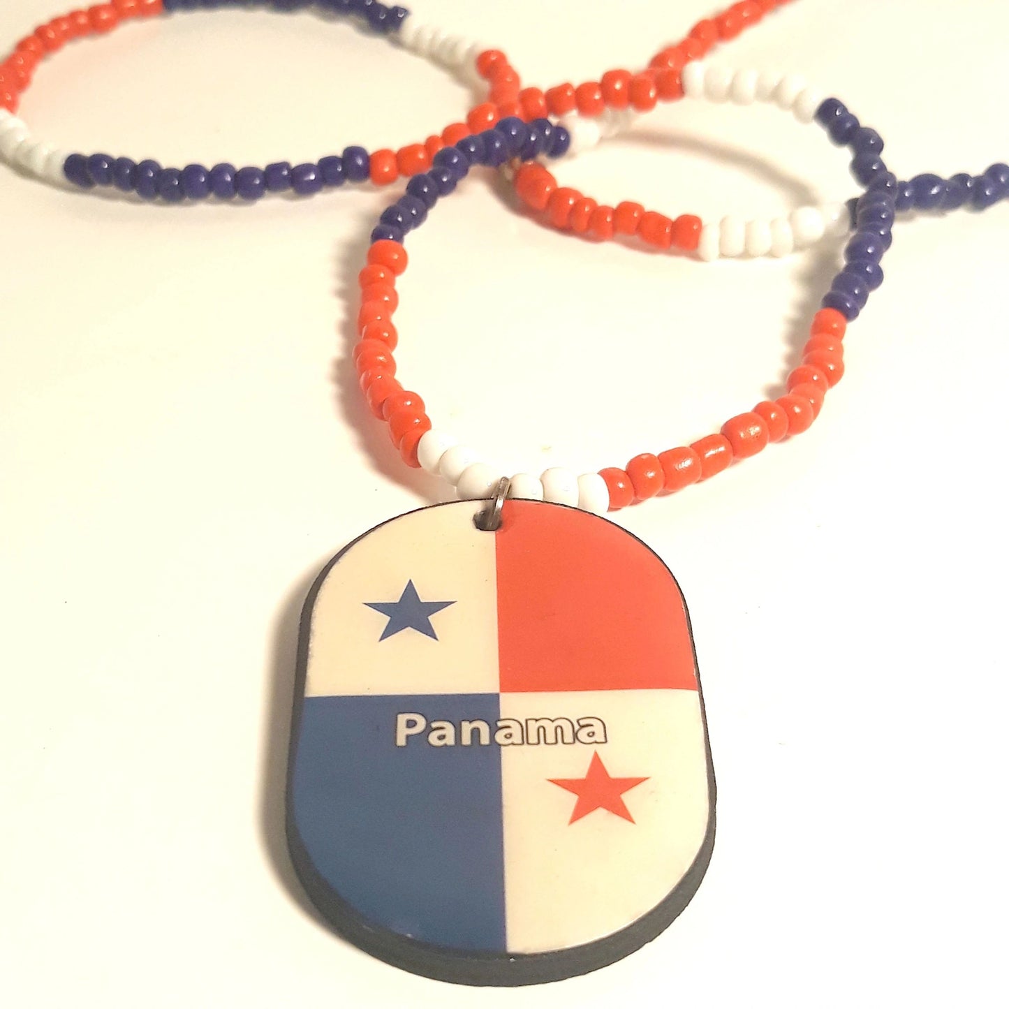 caribbean flag beaded necklaces - Haiti - St Vincent - Guyana - Trinidad - Antigua - ST Kitts - Panama - Dominica - Virgin Island - Jamaica