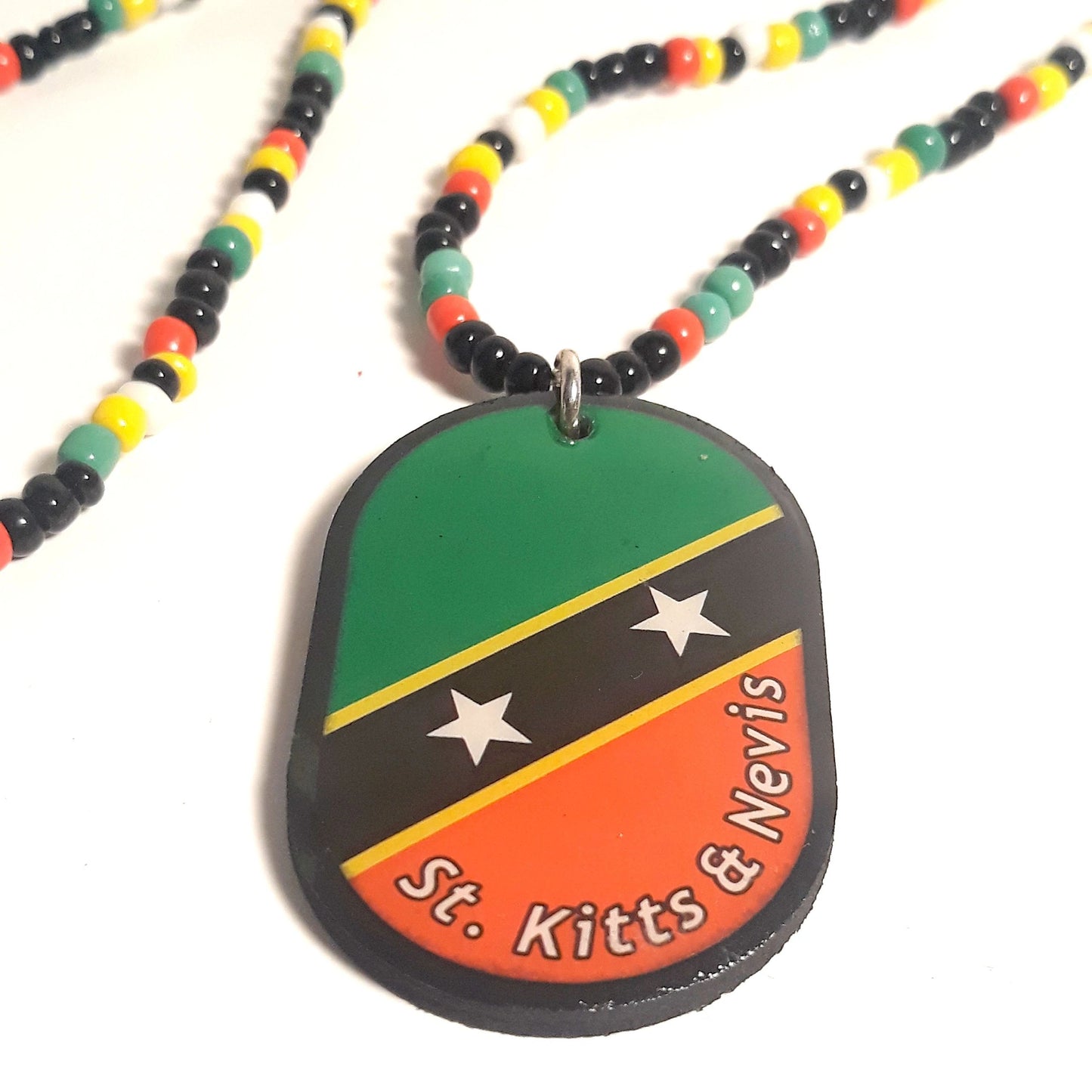 caribbean flag beaded necklaces - Haiti - St Vincent - Guyana - Trinidad - Antigua - ST Kitts - Panama - Dominica - Virgin Island - Jamaica