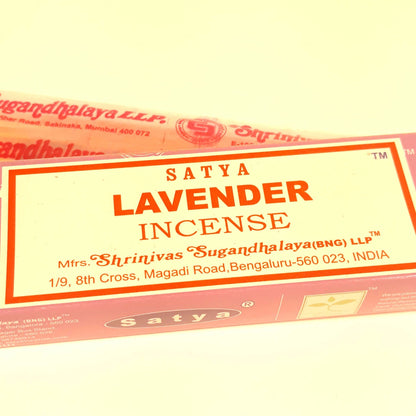 Satya incense - frankincense - lavender - nag champa - patchouli - super hit