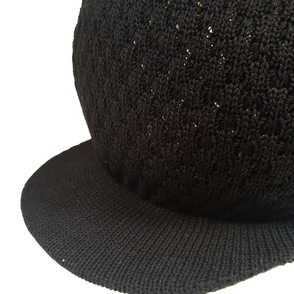 RH011-4 Medium black Rastafarian Crown -  rasta hats tams dread locks cap for dread locks