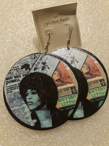 ANGELA DAVIS wooden earrings