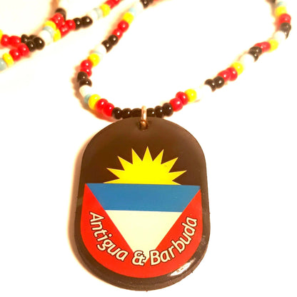 caribbean flag beaded necklaces - Haiti - St Vincent - Guyana - Trinidad - Antigua - ST Kitts - Panama - Dominica - Virgin Island - Jamaica