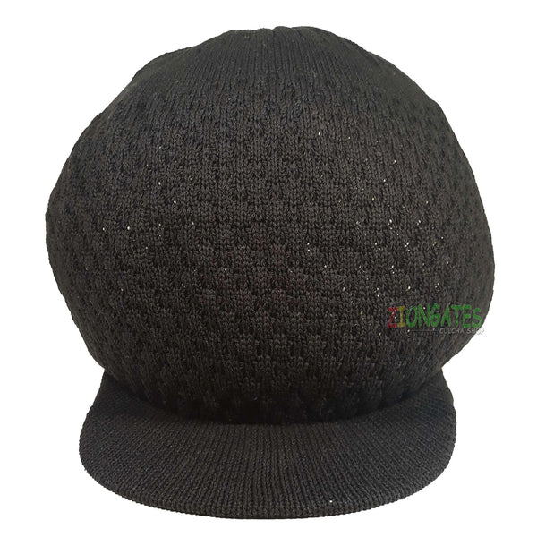 RH011-4 Medium black Rastafarian Crown -  rasta hats tams dread locks cap for dread locks