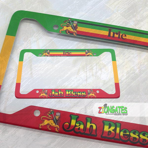 Cultural License Plate Frames - Lion Of Judah - Jah Bless